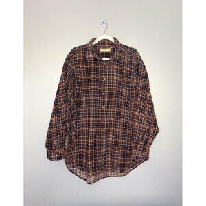 Naturalife Shirt Mens 2X Plaid Flannel Button Up Long Sleeve Casual Lightweight